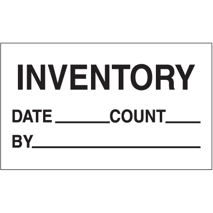 3 x 5" - "Inventory - Date - Count - By" Labels