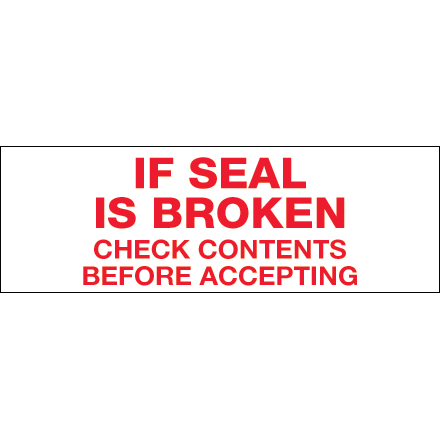 3" x 110 yds. - "If Seal Is Broken..." Tape Logic<span class='rtm'>®</span> Messaged Carton Sealing Tape